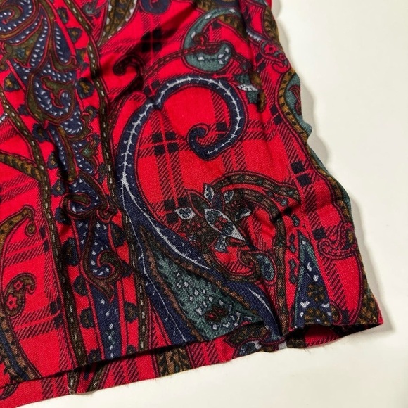 Vintage 70s/80s Koret Red Plaid Paisley Skirt Women’s Plus Size 24W Retro - Picture 5 of 7